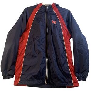 Ole Miss Rebels Windbreaker Youth XL 16/18 NCAA Vintage Jacket Flawed